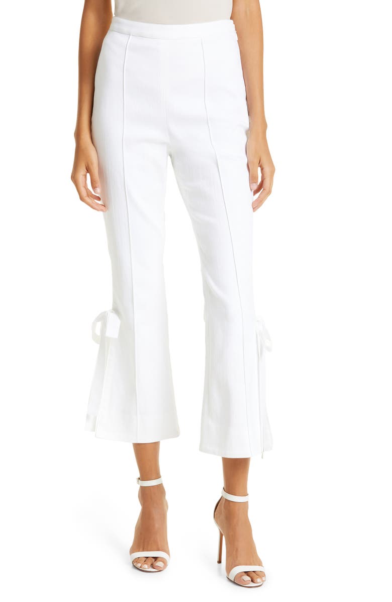 Cinq à Sept Lou Bow Detail Flare Leg Jeans | Nordstrom