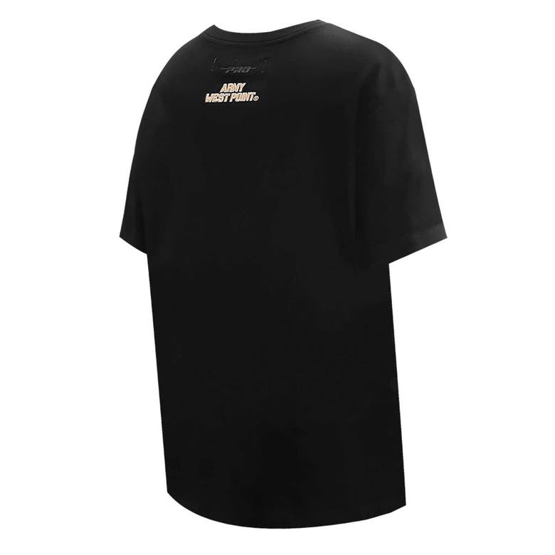 Pro Standard Black Army Black Knights Script Tail Oversized Boyfriend T-shirt In Black