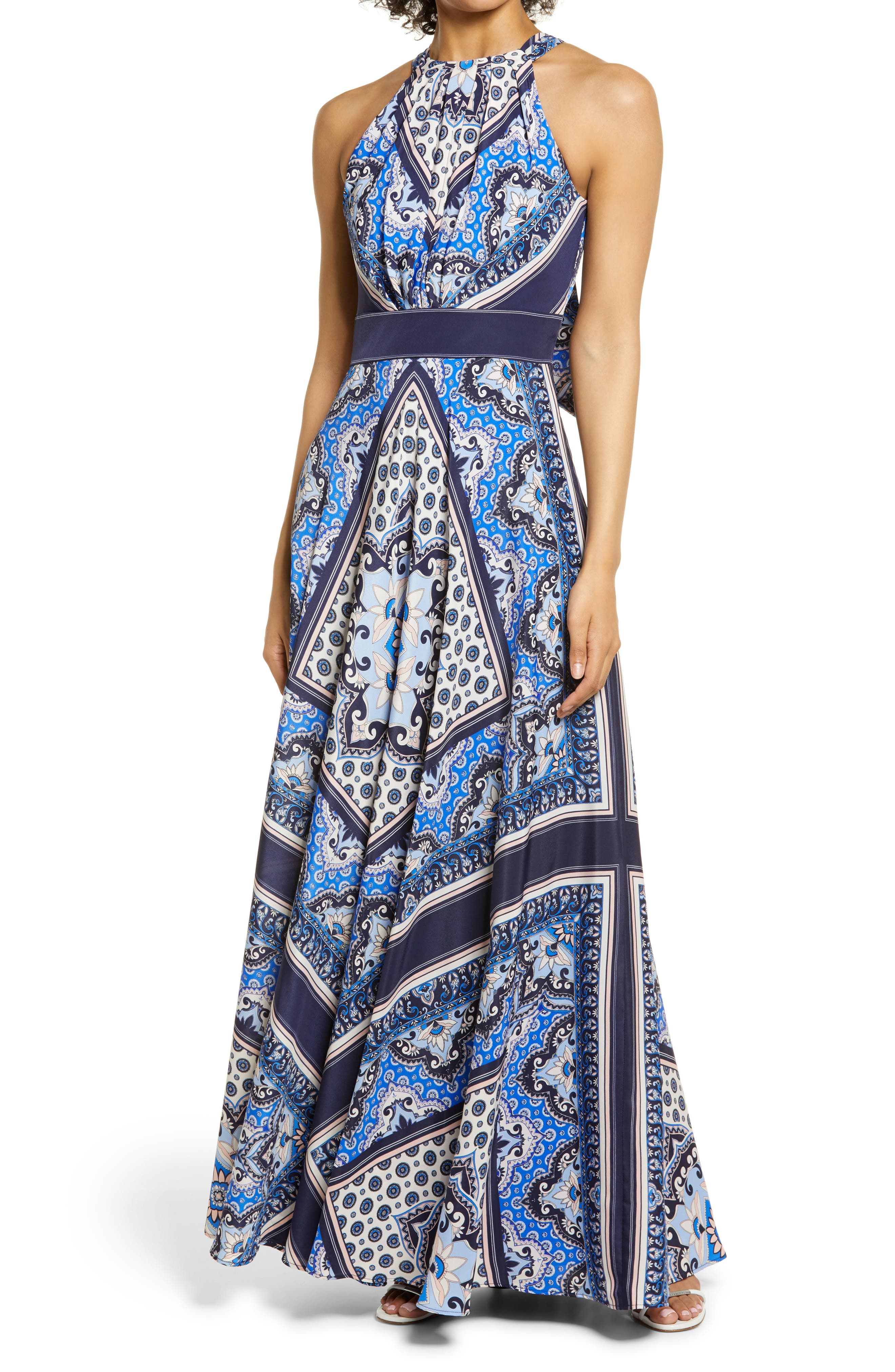 eliza j scarf print dress