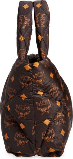 Mcm Maxi Munchen Quilted Nylon Tote in Black