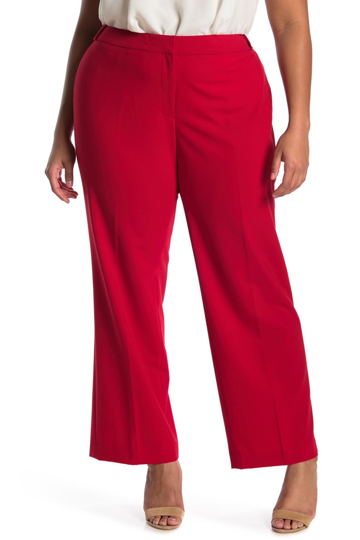 Calvin Klein Wide Leg Trousers In Red