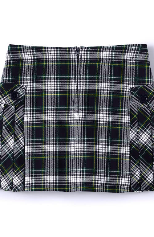 LANDS' END LANDS' END SCHOOL UNIFORM GIRLS SIDE PLEAT PLAID SKORT ABOVE KNEE 