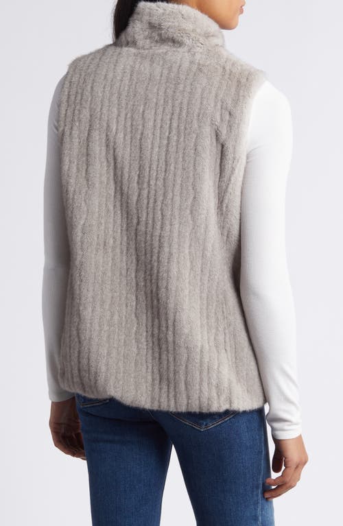 Shop Via Spiga Reversible Faux Fur Vest In Light Grey