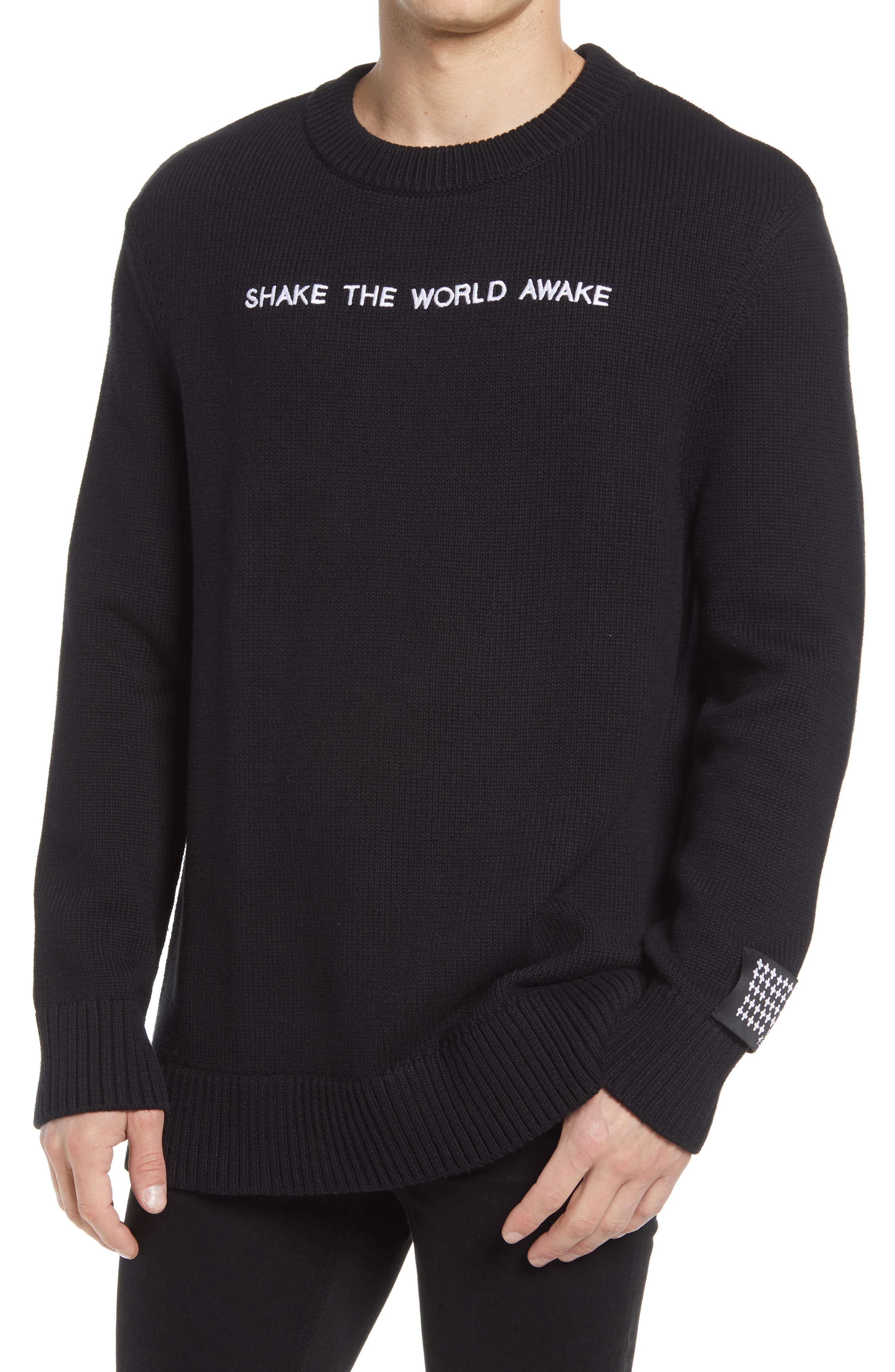 Ksubi Men's Shake the World Awake Embroidered Sweater in Black at Nordstrom, Size Large