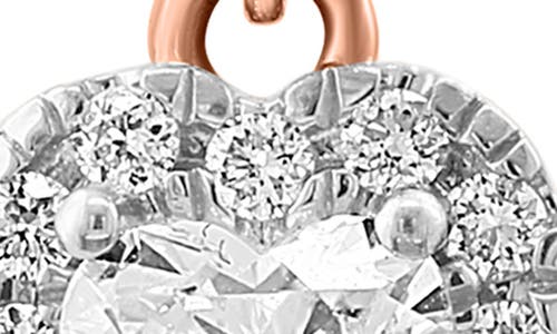 Effy 14k Rose Gold Lab Created Diamond Heart Drop Earrings In White/rose Gold