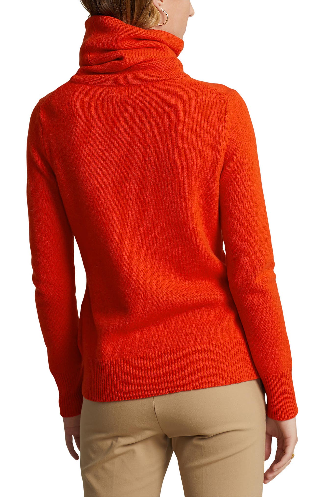 red turtleneck cashmere sweater