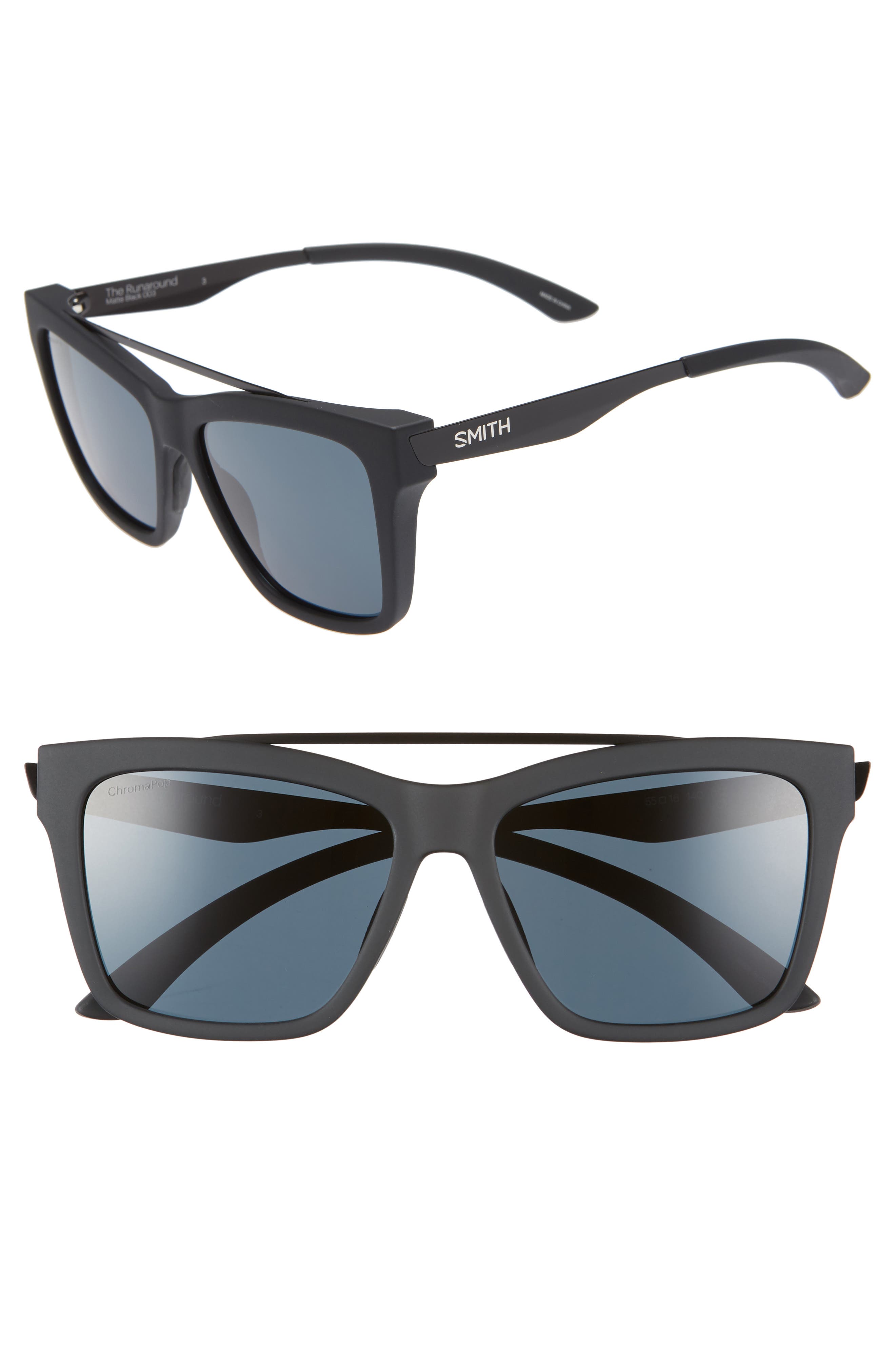 UPC 716736063645 product image for Women's Smith The Runaround 55Mm Chromapop(TM) Polarized Sunglasses - Matte Blac | upcitemdb.com