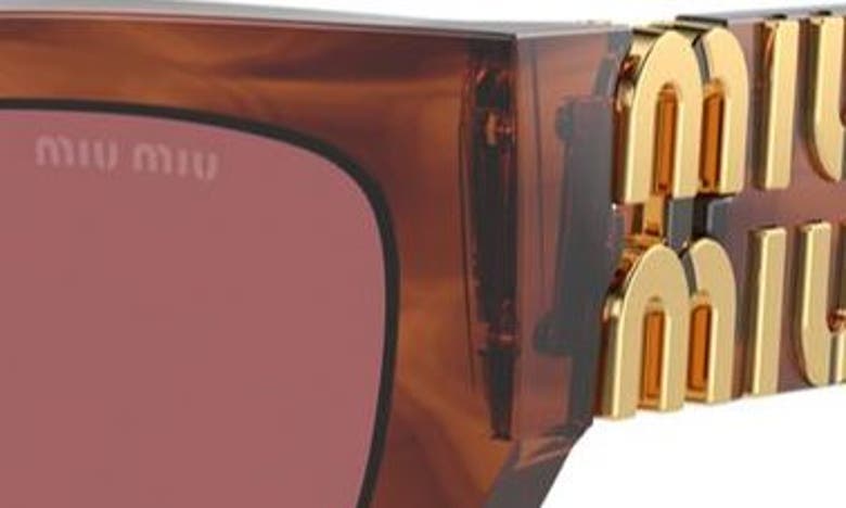 Miu Miu Logo Rectangle Acetate Sunglasses In Violet