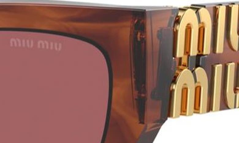 Shop Miu Miu 53mm Rectangular Sunglasses In Violet