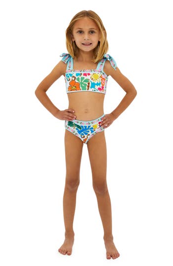 Shop Beach Riot Kids' Stella & Janie Two-piece Swimsuit In Tropical Sands