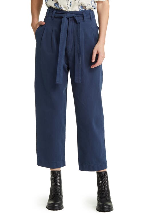 THE GREAT. The Statesman Tie Waist Trousers in Navy