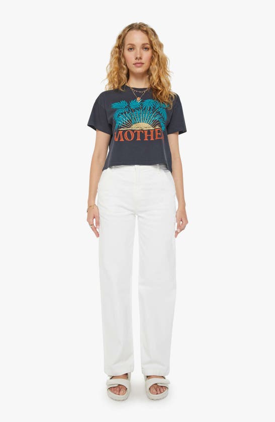 Shop Mother The Grab Back Crop T-shirt In Gold Sun