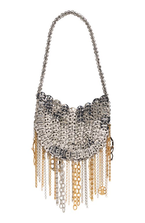 Shop Rabanne 1969 Nano Iconic Tassel Shoulder Bag In Silver/gold