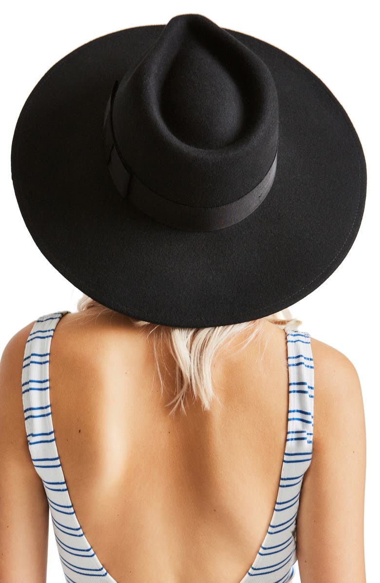 BRIXTON Joanna Felted Wool Hat, Alternate, color, BLACK
