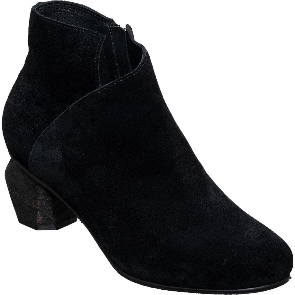 Antelope Perrin Sculptural Heel Bootie In Black Suede