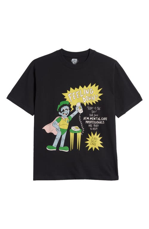 Shop Action Figure Miles Feeling Down Graphic T-shirt In Black