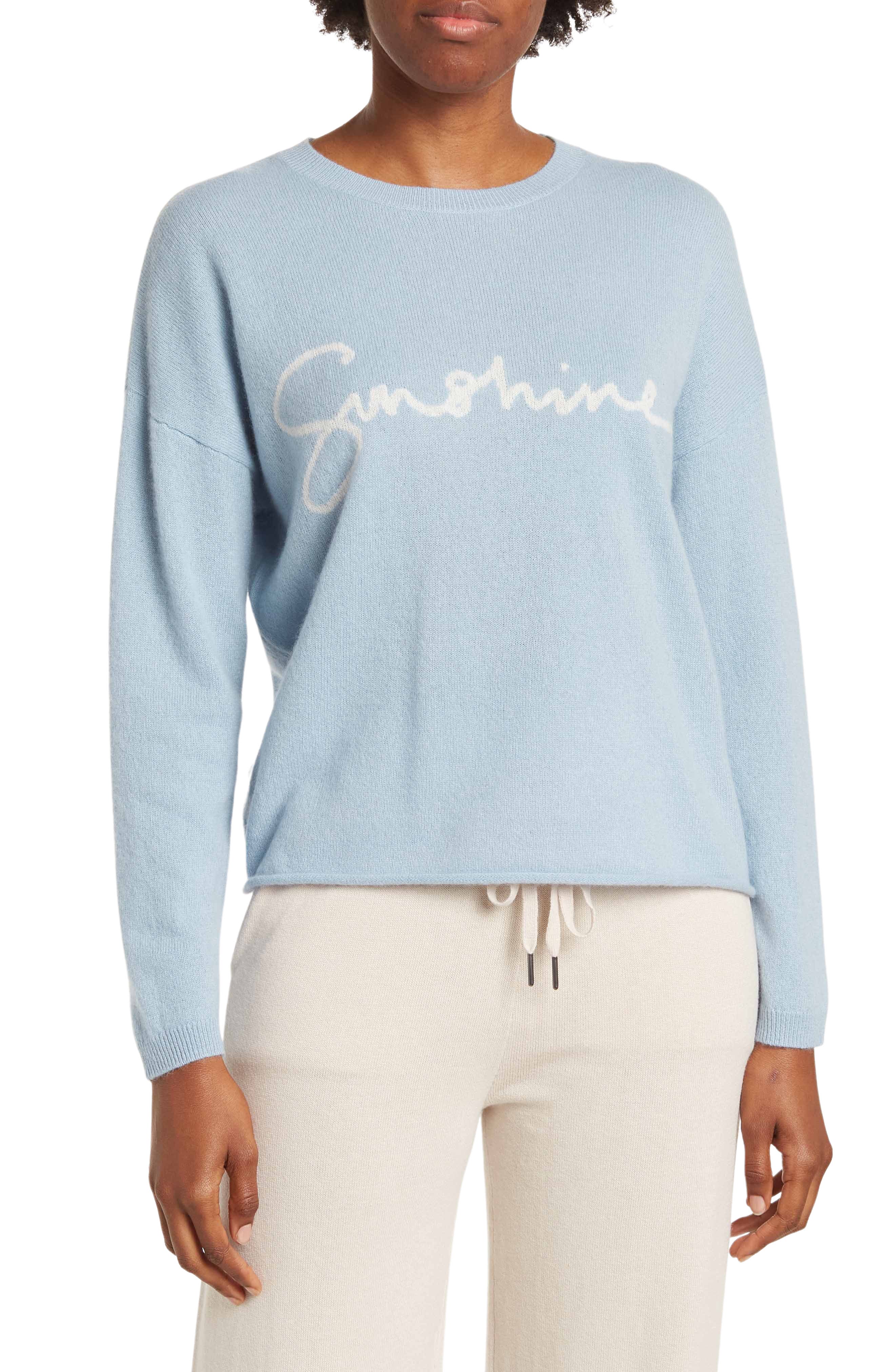 Sunshine Relaxed Crew Neck Sweater Lake / Alabaster 360 Cashmere