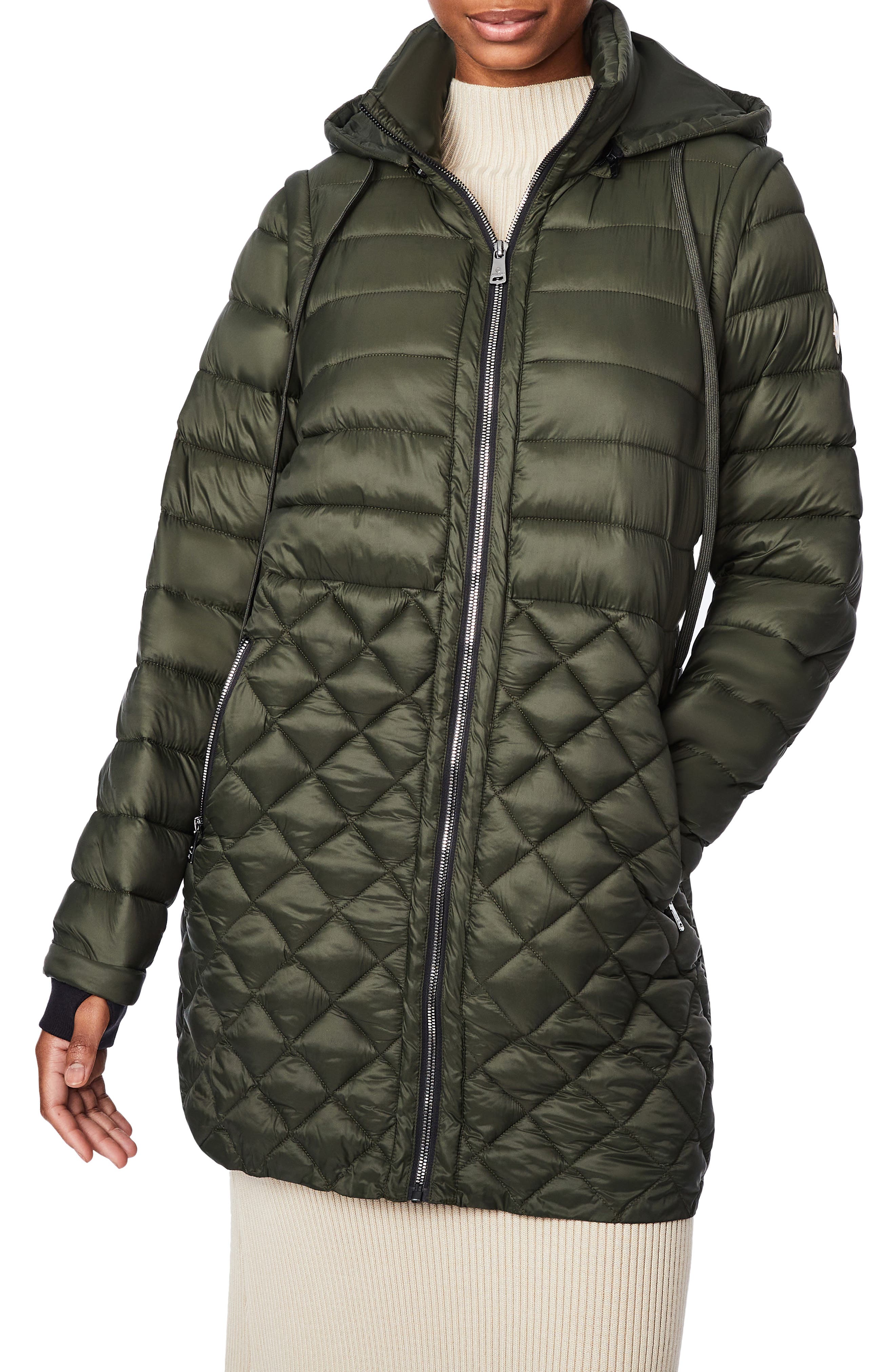 bernardo hooded quilted jacket