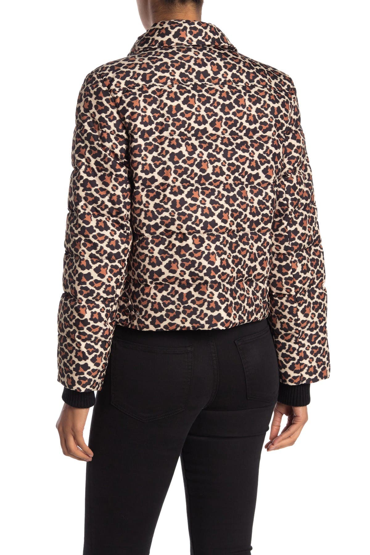 Diane Von Furstenberg Paulina Leopard Moto Puffer Jacket In Medium Brown2