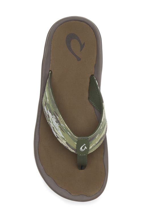 Shop Olukai Ohana Flip Flop In Husk/wai Camo