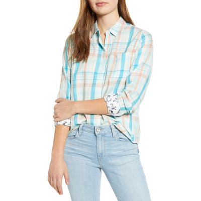 Lucky Brand Plaid One-Pocket Shirt, Blue/green