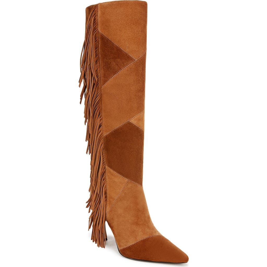 Sam Edelman Ellis Womens Fringe Suede Knee-high Boots In Frontier Brown/harvest Brown