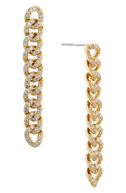Nadri Twilight Cubic Zirconia Pavé Curb Chain Linear Earrings in Gold at Nordstrom