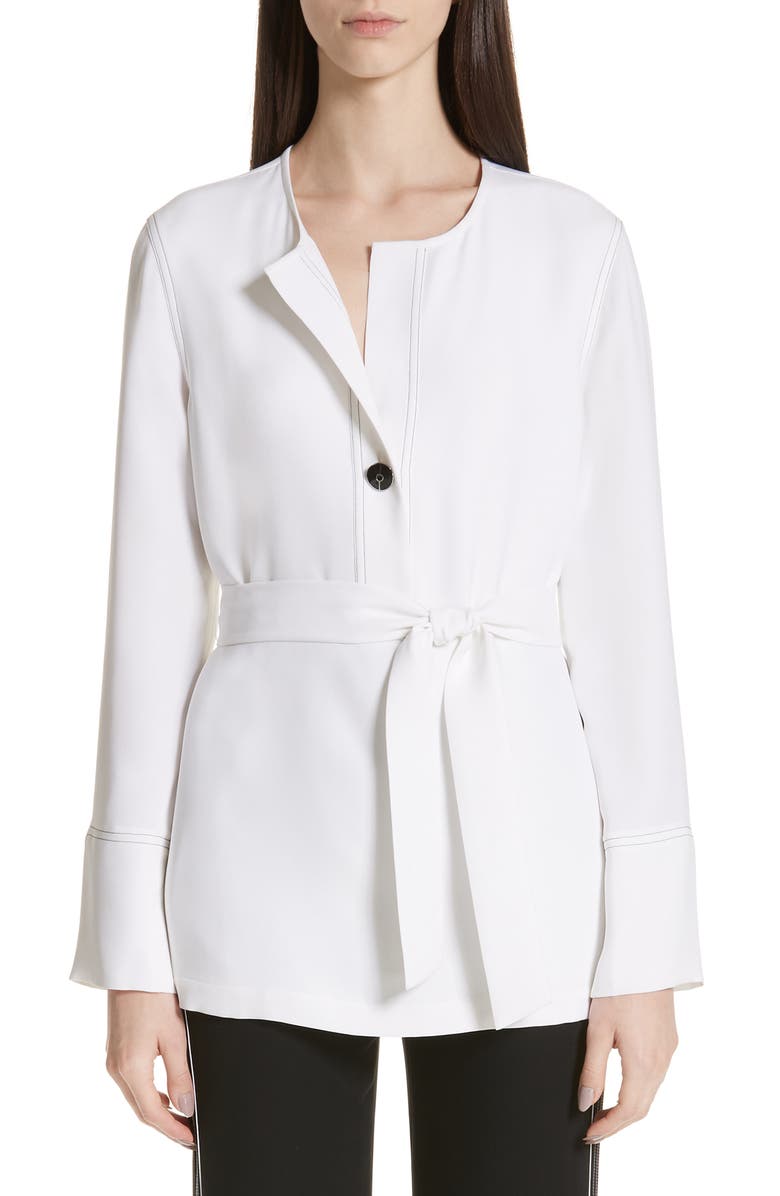 St. John Collection Solid Heavy Georgette Tunic | Nordstrom