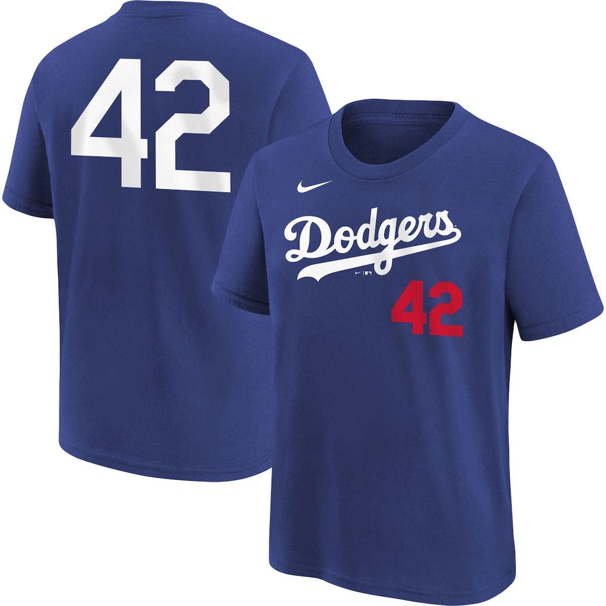 Youth Nike Team Jackie Robinson Royal Los Angeles Dodgers Day 42 T-Shirt