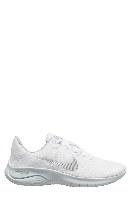 Nike Flex Experience Athletic Sneaker In White/ Silver