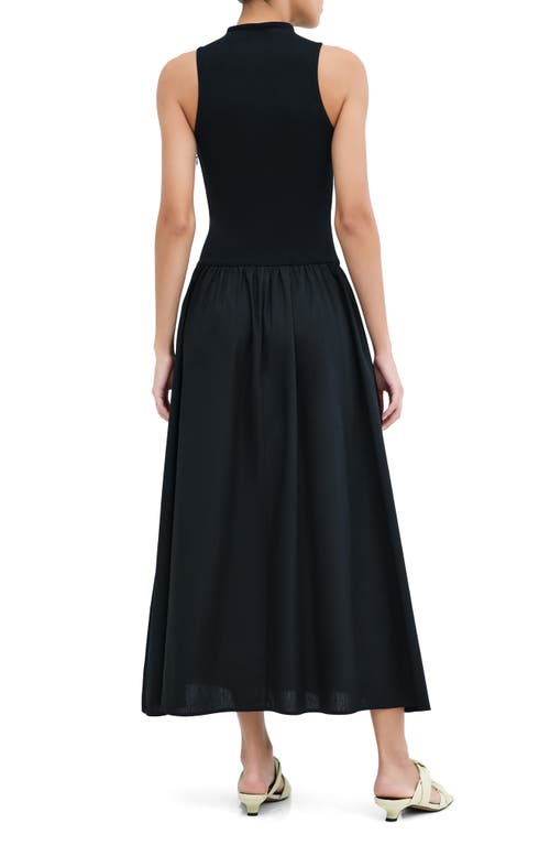Marcella Montrose Mixed Media Maxi Dress In Black