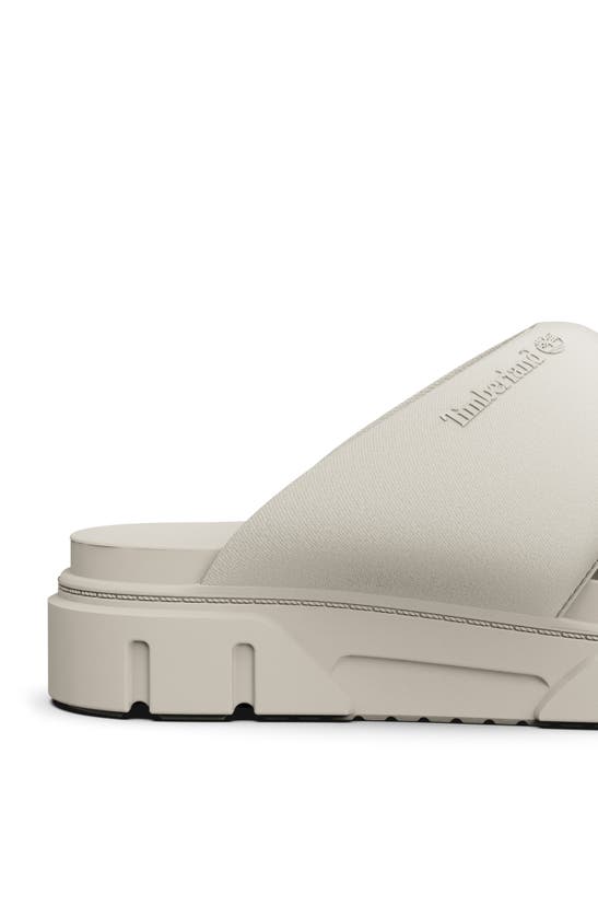 Shop Timberland Greyfield Slide Sandal In White Knit