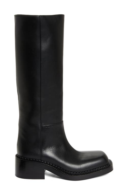 Shop Prada Runway Knee High Boot In Nero