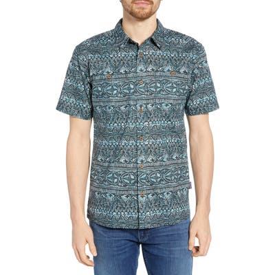Patagonia Back Step Regular Fit Short Sleeve Shirt, Blue