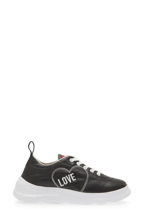 Shop Love Moschino Low Top Sneaker In Black/white