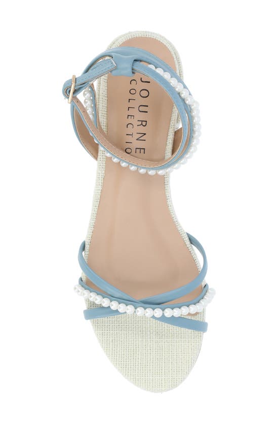 Shop Journee Collection Tulsi Pearly Beaded Sandal In Blue