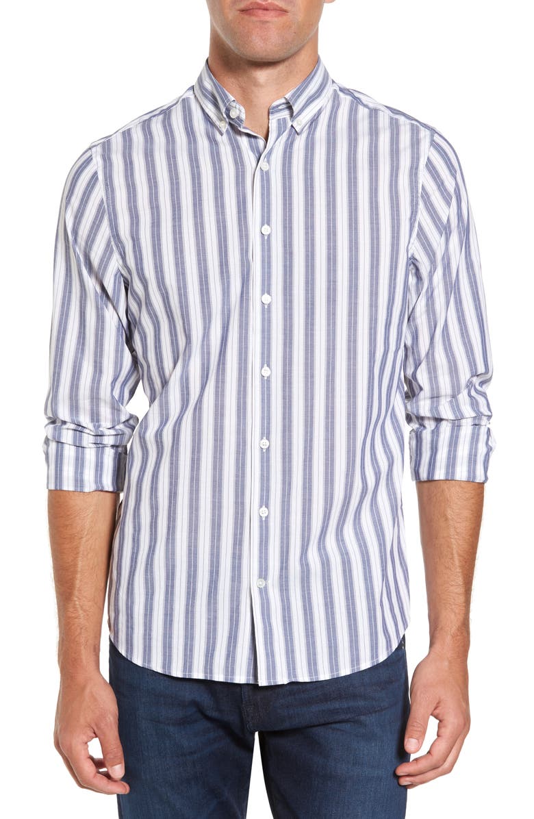 Gant Slim Fit Tech Varsity Stripe Sport Shirt | Nordstrom