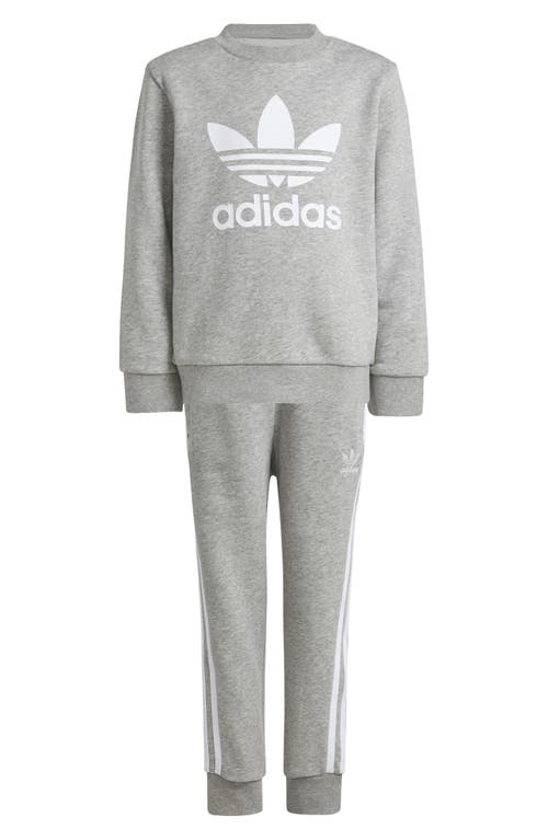 Shop Adidas Originals Adidas Kids' Adicolor Lifestyle Graphic Sweatshirt & Joggers Set In Medium Grey Heather