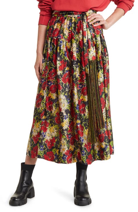The Highland Floral Print Midi Skirt