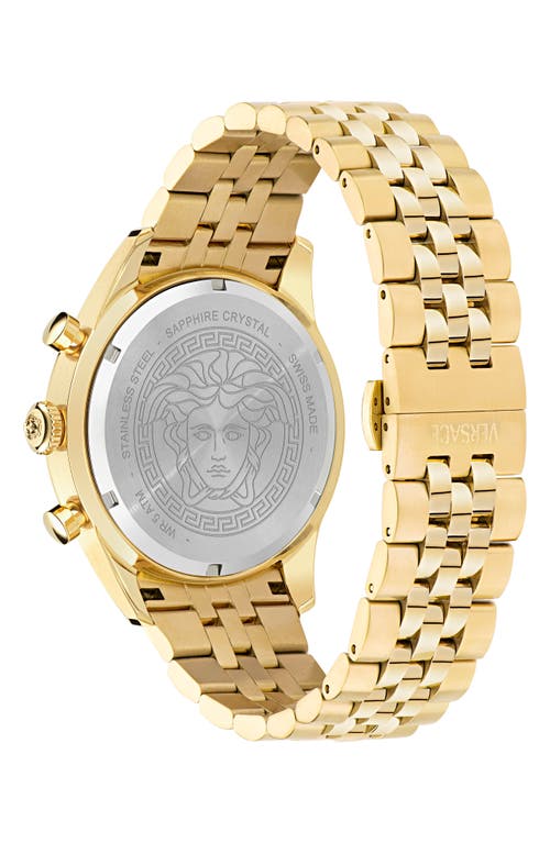 Shop Versace Master Chronograph Bracelet Watch, 44mm In Ip Yellow Gold