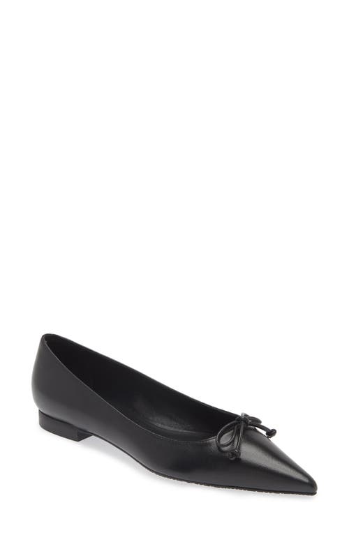 Shop Stuart Weitzman Landon Pointed Toe Ballet Flat In Black