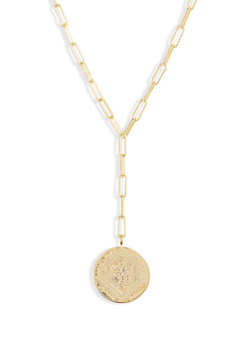 gorjana Ana Coin Y-Necklace, Main, color, 