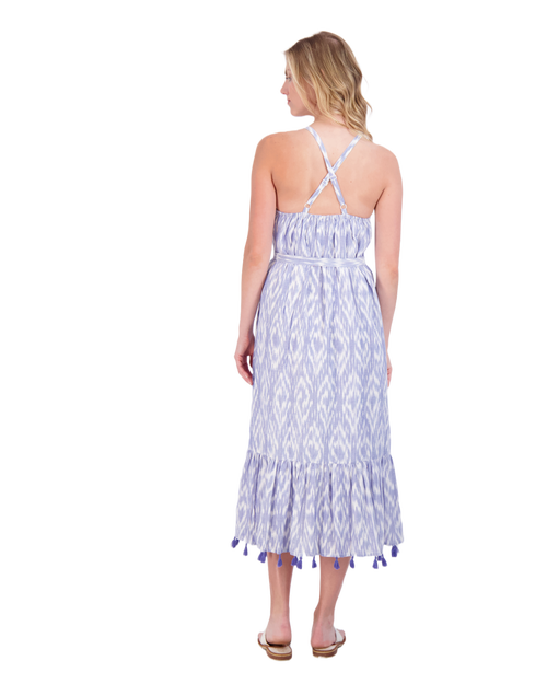 Shop Mer St. Barth Chantal Sundress In Blue Ikat