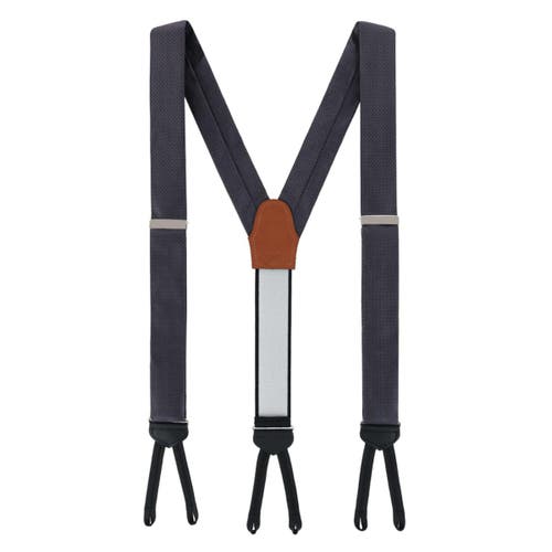 Trafalgar Big & Tall Monte Bello Interlocked Silk Formal Suspenders In Graphite