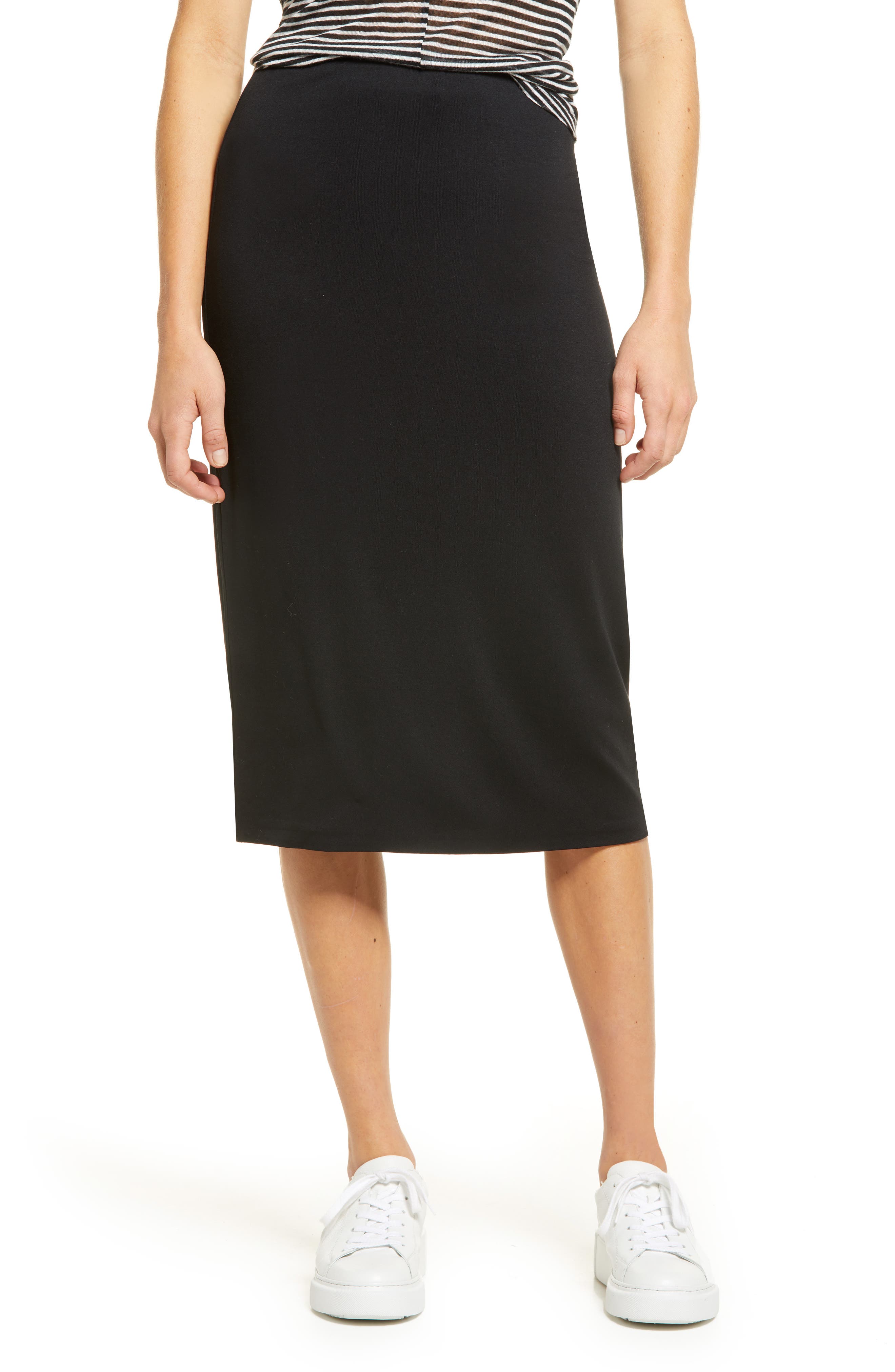 midi pencil skirt gray
