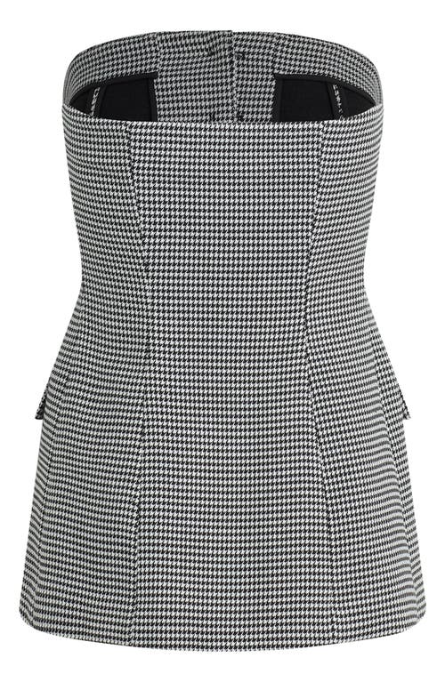 Shop Favorite Daughter The Phoebe Bustier Top In Micro Bw Houndstooth