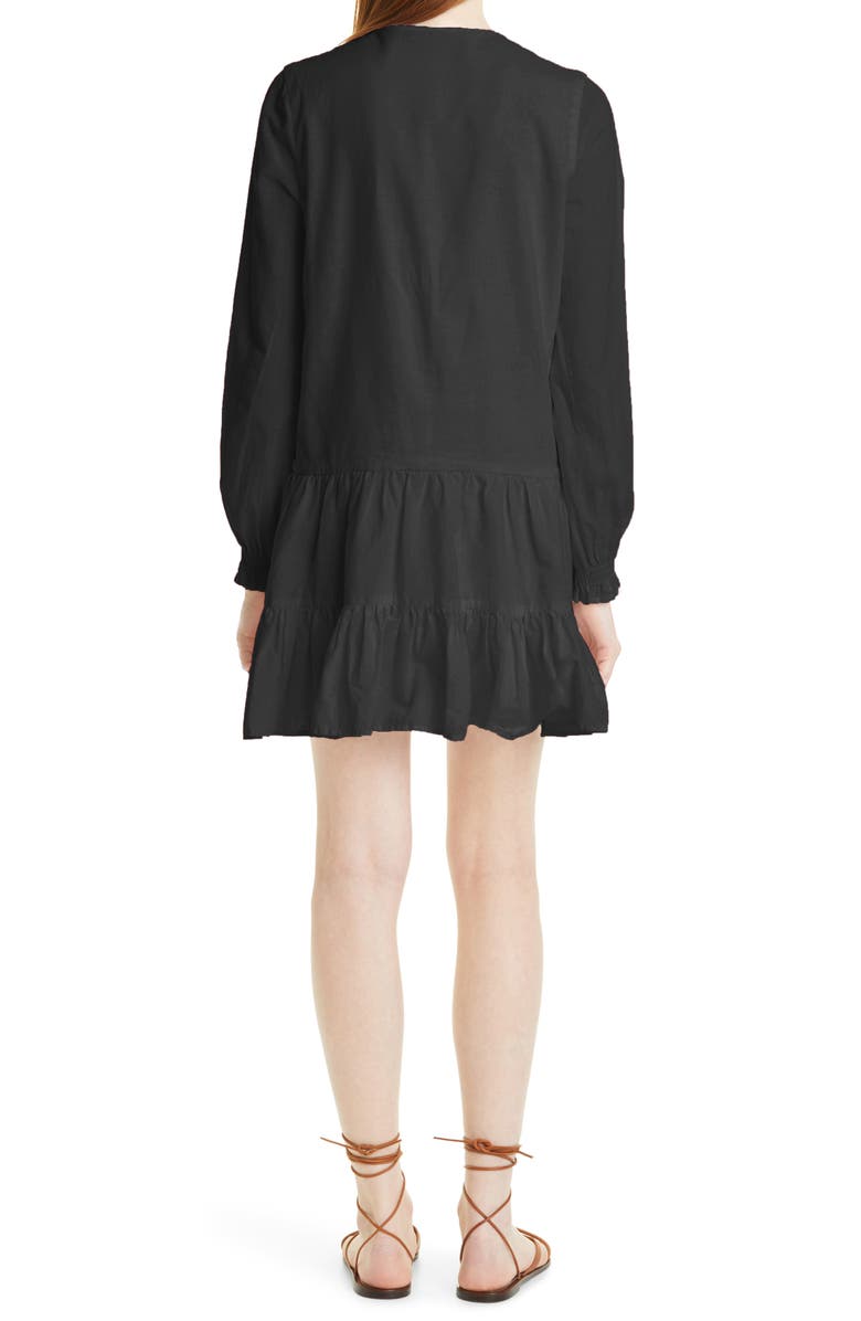 Nicole Miller Long Sleeve Ramie & Linen Dress, Alternate, color, 