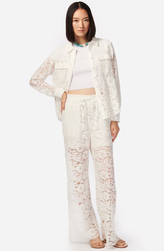 Shop Cami Nyc Rosalind Lace Button-up Shirt In White