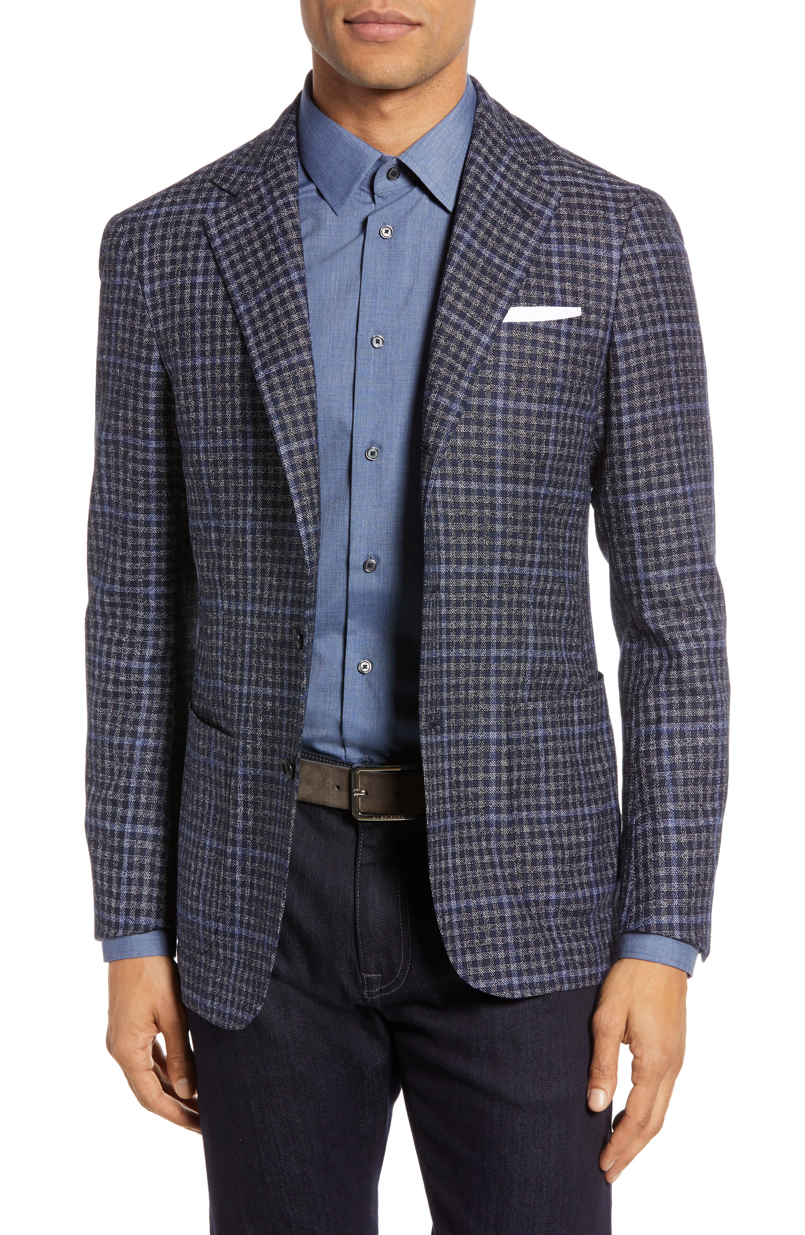 Ring Jacket Trim Fit Windowpane Wool Blend Sport Coat Nordstrom