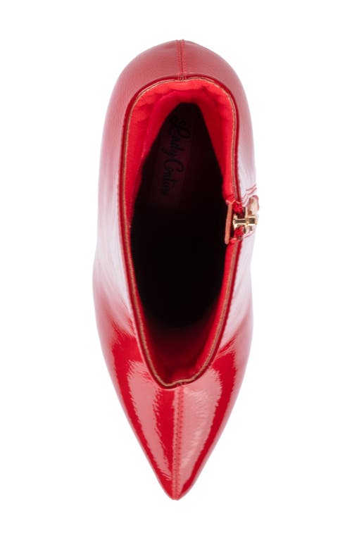 Lady Couture Crown Pointed Toe Bootie In Red